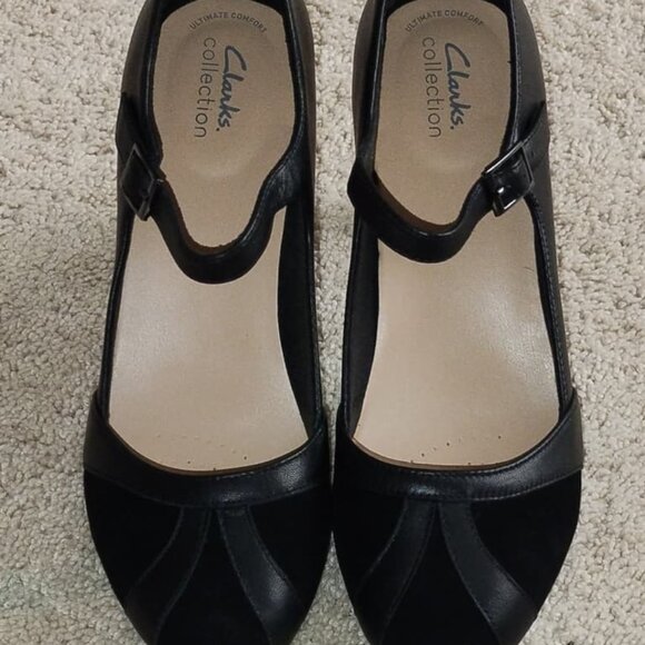 Light Black Leather Heels Pumps. 9.5M New Without Box. - Picture 3 of 4